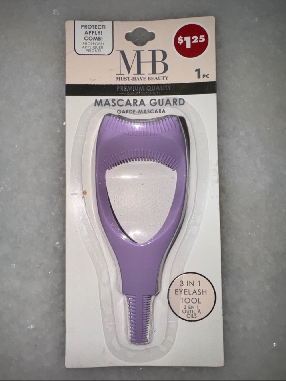 NWT - MB Must-Have Beauty Purple Mascara Guard 3-in-1 Eyelash Tool